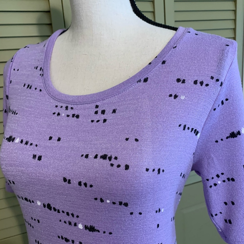 Asymmetrical Knit Tee in Lavender